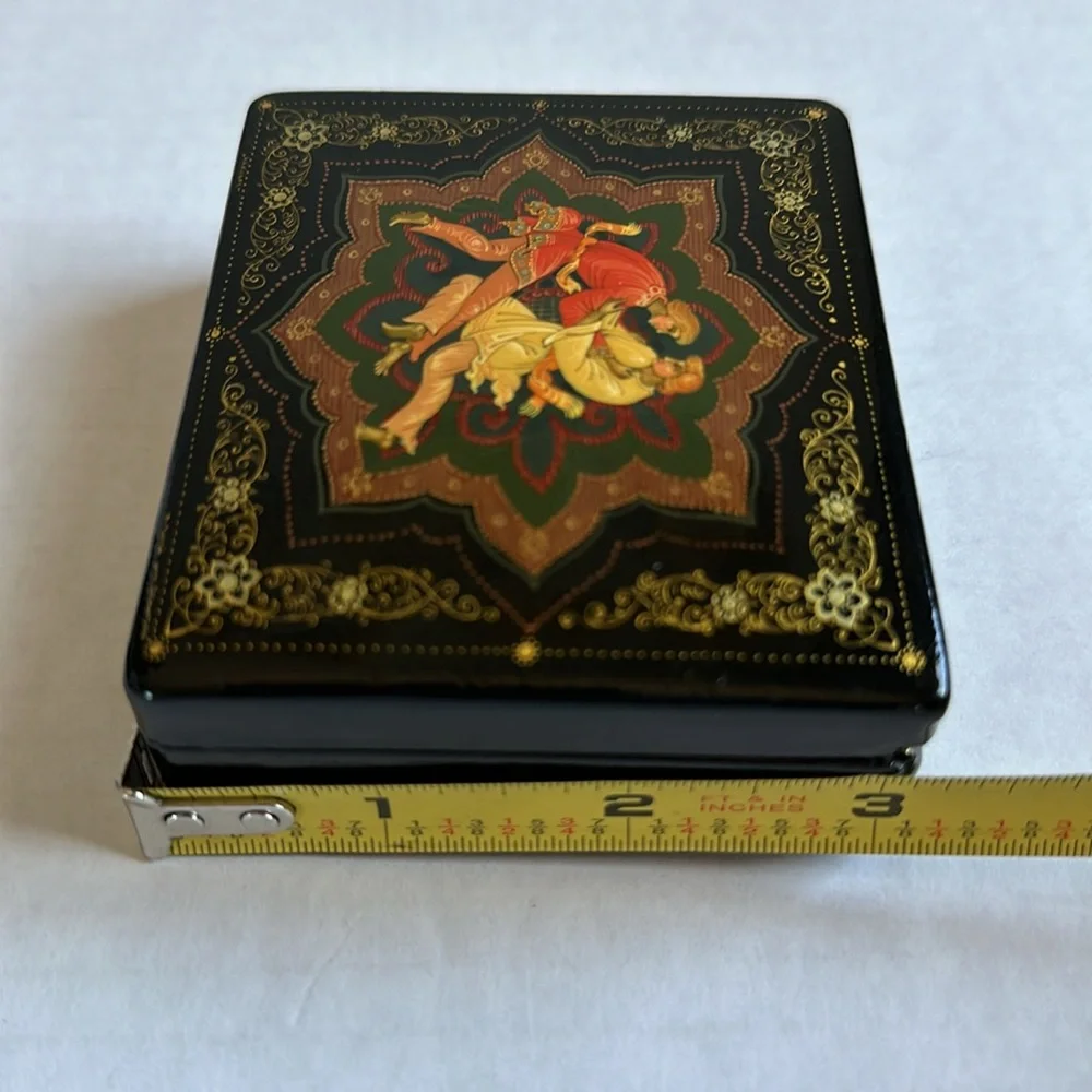 Vintage Russian Hand Painted Trinket Box From 1980 Collection